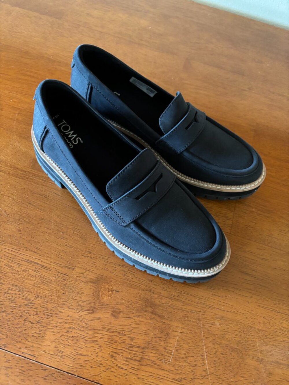 TOMS Womens Black Loafers Marie Loafer Size 6.5 New